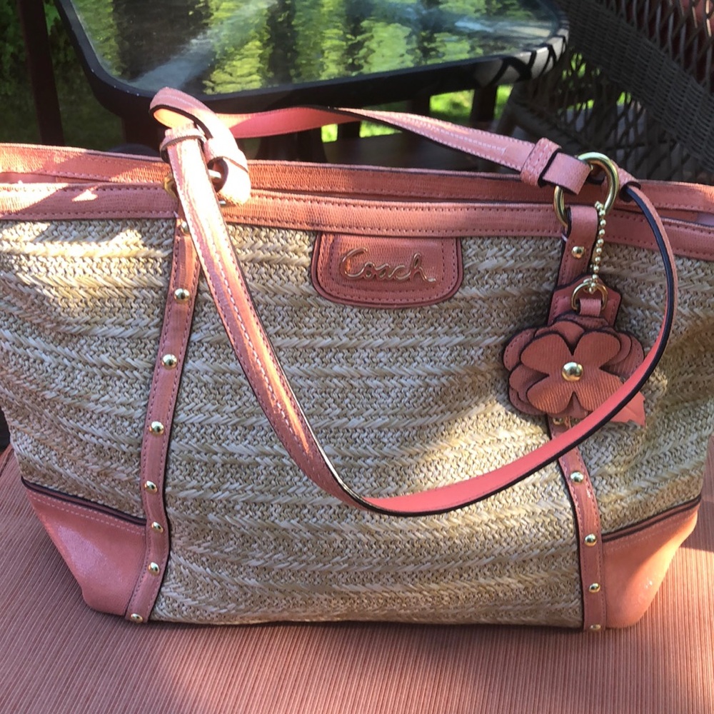 Coach Straw Shoulder Bag